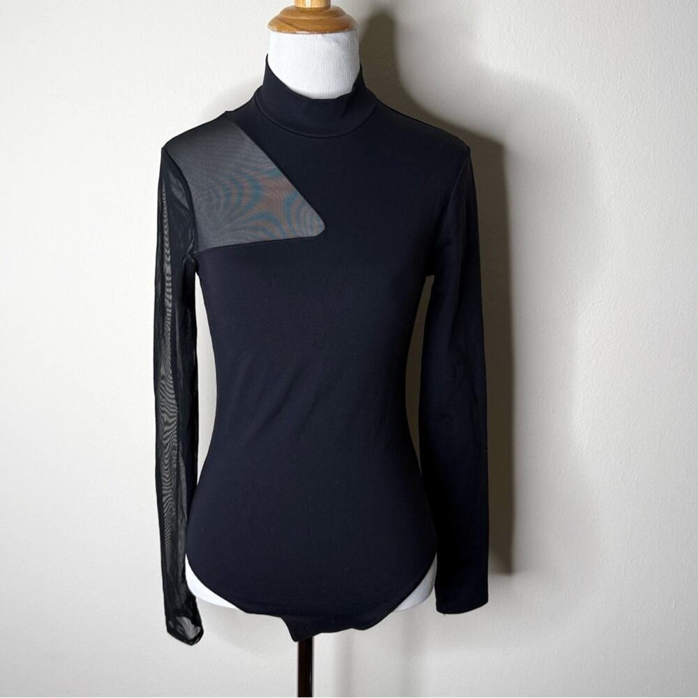 Abercrombie Black Sheer Sleeve Bodysuit